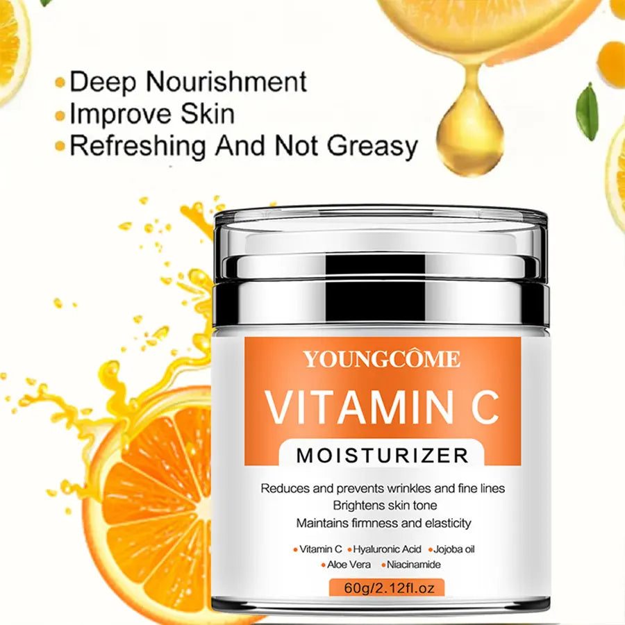YOUNGCOME VitaminC Face Cream SkinCare Pigment Spots Freckles Remover Whitening Moisturizing Anit-Aging Beauty Health Cosmetics Quake