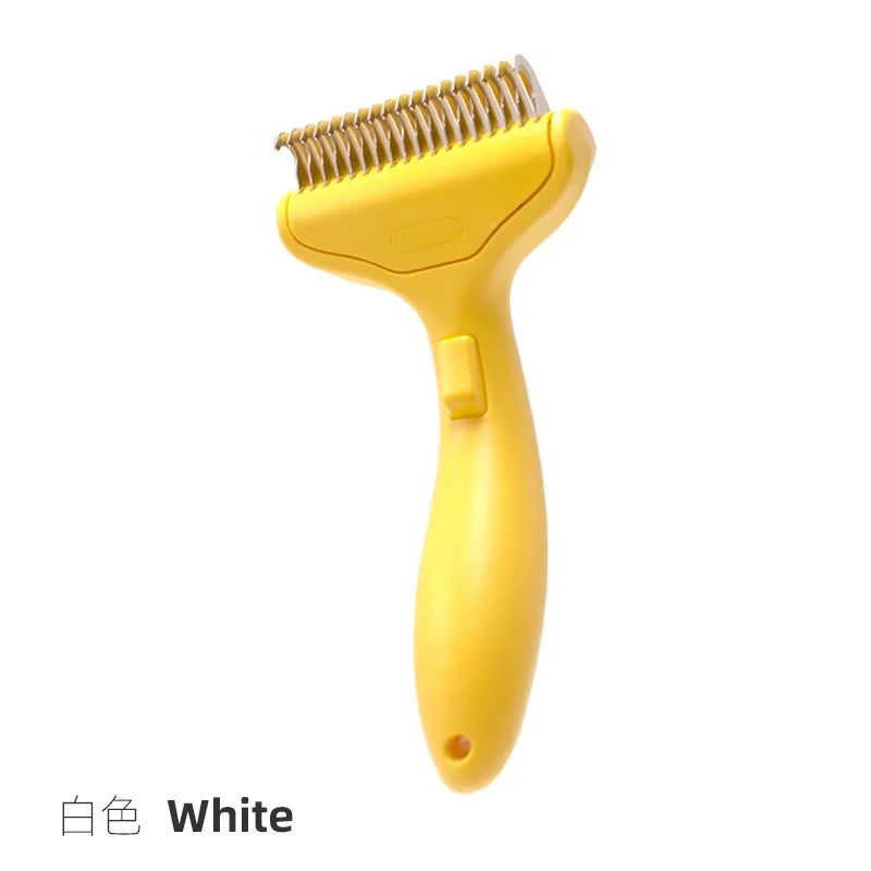 Stainless Steel Dog Hair Removal Brush Comb Pet Hair Remover Brush For Dogs Grooming Tools Pets Dematting Comb Dogs Accessories Quake YELLOW