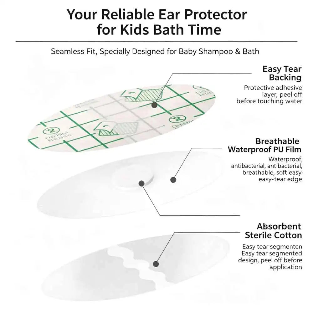 20/60/100pcs Baby Shampoo Ear Covers Waterproof Kids Shower Swimming Protection Ear Stickers Child Disposable Ear Cover Quake