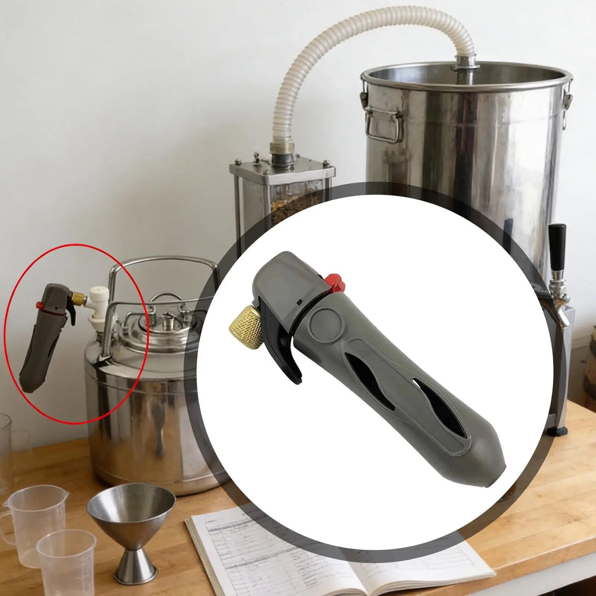 Handheld CO2 Charger Gas Ball Lock Disconnect Beer Wine Soda Keg Charging Device for Portable Use Party Quake