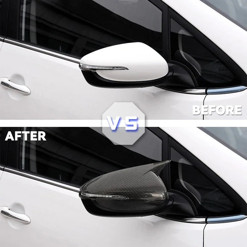 For KIA K3 Cerato Forte Ceed 2 2013-2018 Car Side Mirror Cover Wing Cap Exterior Door Rear View Case Trim Carbon Fiber Sticker Quake