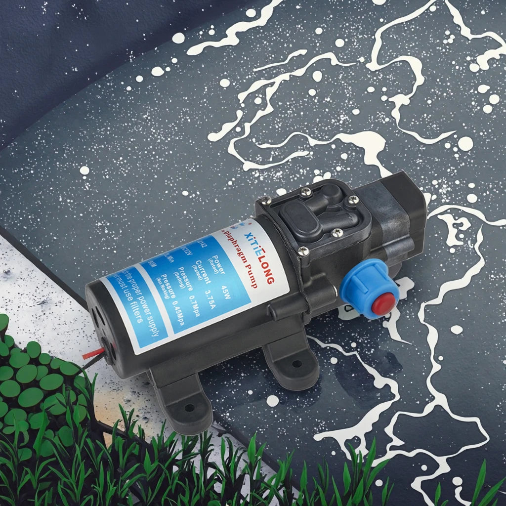 12V 45W Self-priming Booster Diaphragm Pump Factory Wholesale Automatic Start Stop Pressure Pump for Cleaning Water Pump Quake