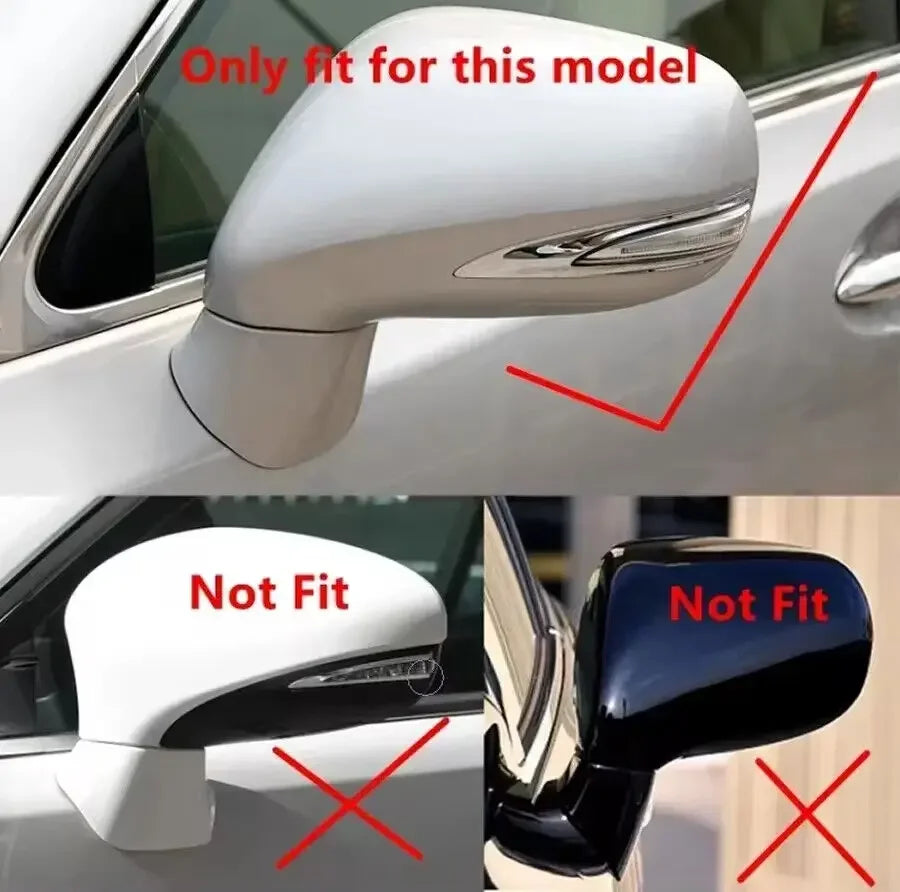 For LHD Lexus IS350 IS250 ES350 2008-2012 Car Sticker Rearview Side Mirror Cover Wing Cap Exterior Door Rear View Case Trim ABS Quake