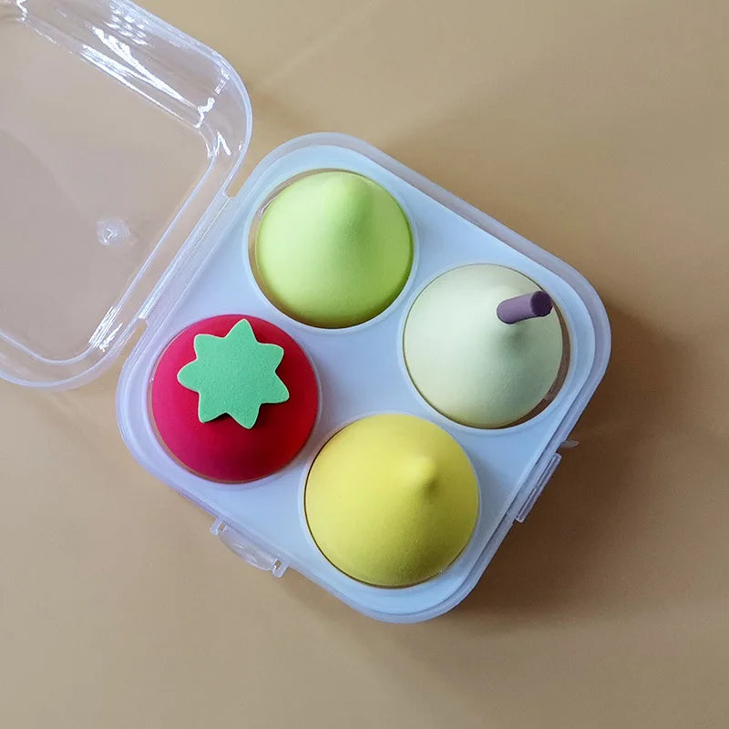 Fruit Shaped Cosmetic Puff with Storage Box for Women Face Foundation Powder Sponge Cosmetic Puff Make Up Sponge Makeup Tools Quake
