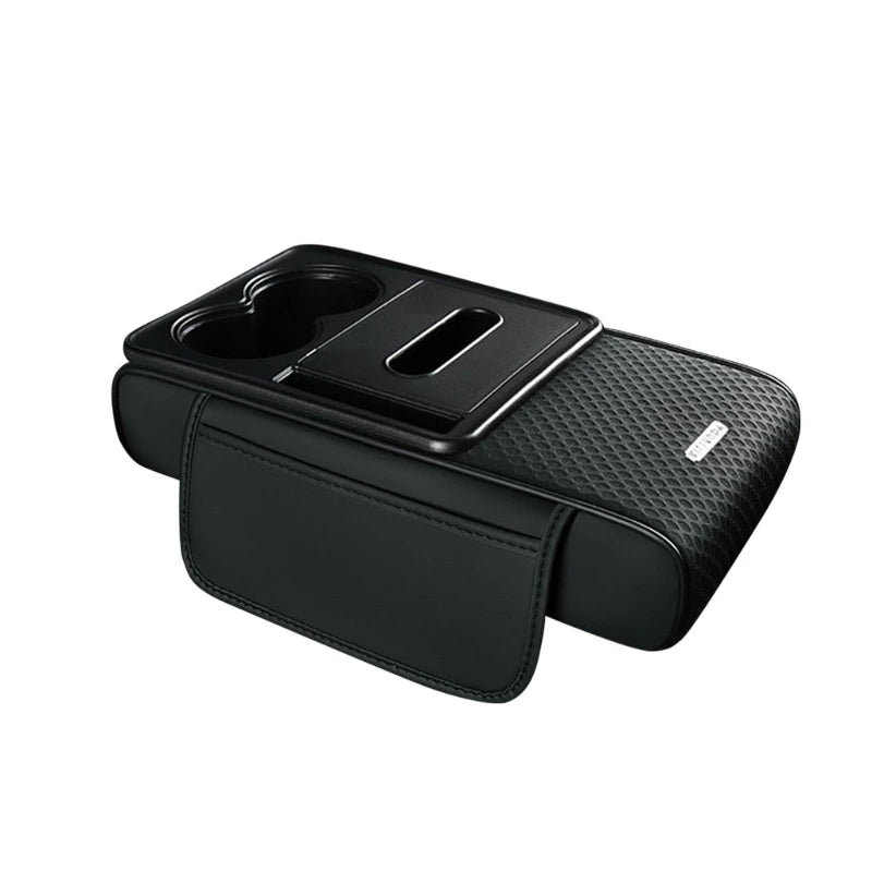 Car Armrest Cover Featuring Installation Elastic Straps No Removal Needed for Secure Fit in Vehicles H8WE Quake Black CN