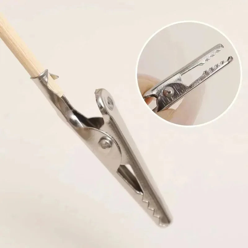 Bamboo Stick Alligator Clamps Model Painting Stand Clips Wooden Metal Clip Detachable Stick Support Clamp DIY Photo Display Clip Quake