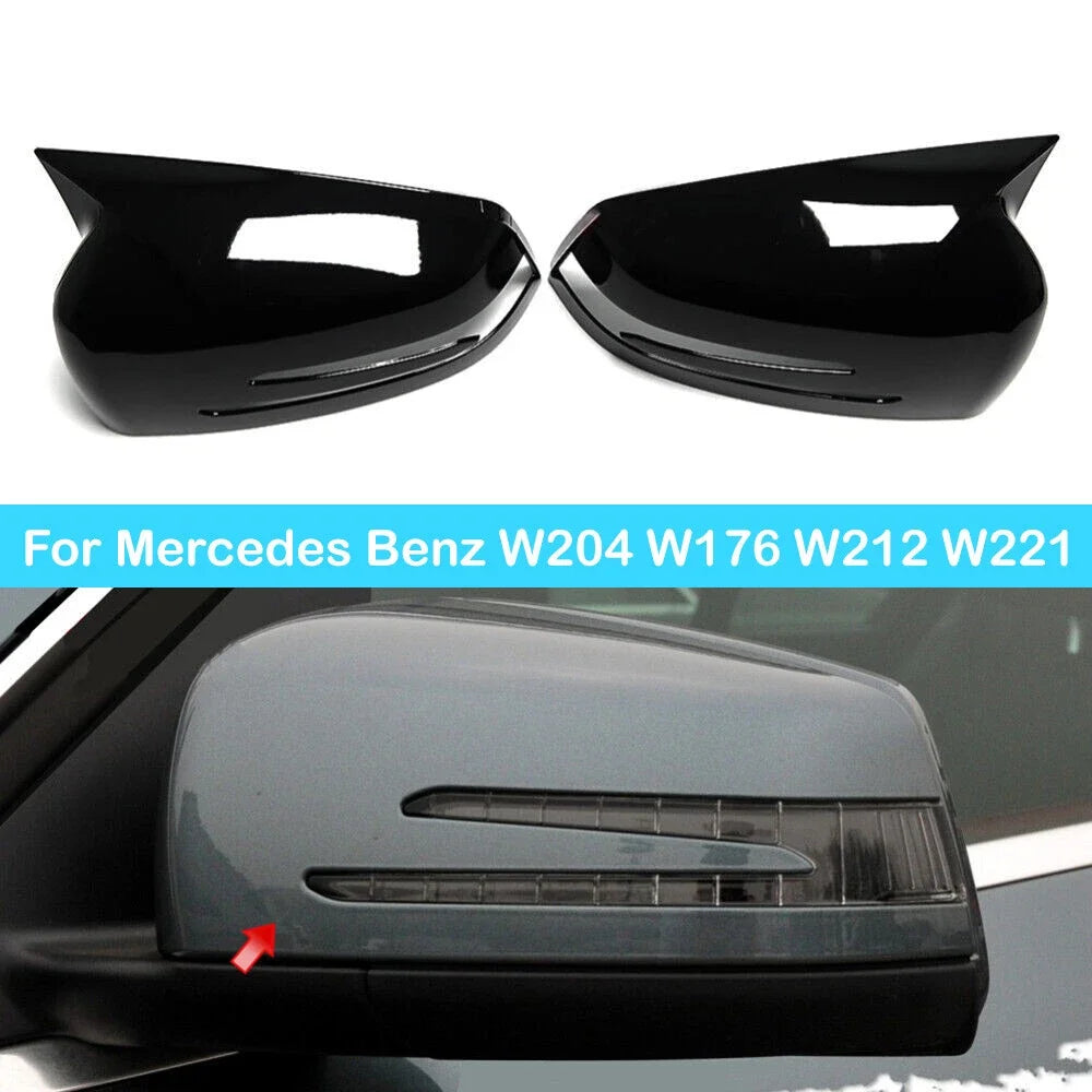 For Mercedes Benz W176 W246 W212 W204 C117 X156 X204 W221 A B C E S CLA GLA GLK Class Rearview Side Mirror Cover Wing Cap Trim Quake