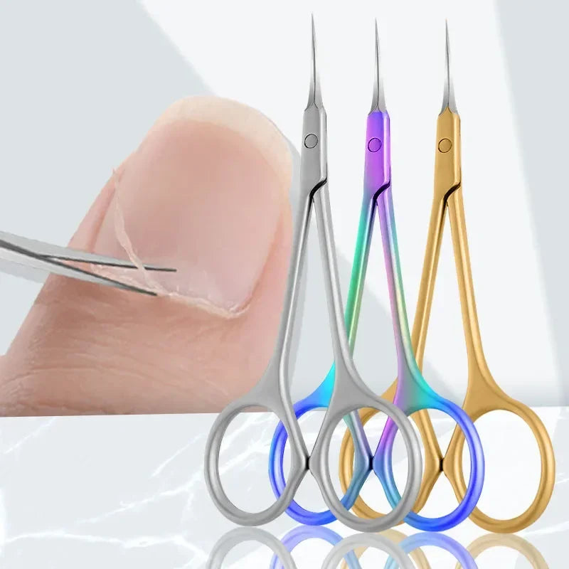 vvocci Art Clippers Cuticle Scissors Stainless Steel Dead Skin Remover For Nails Russian Nail Scissors Curved Tip Scissor Quake
