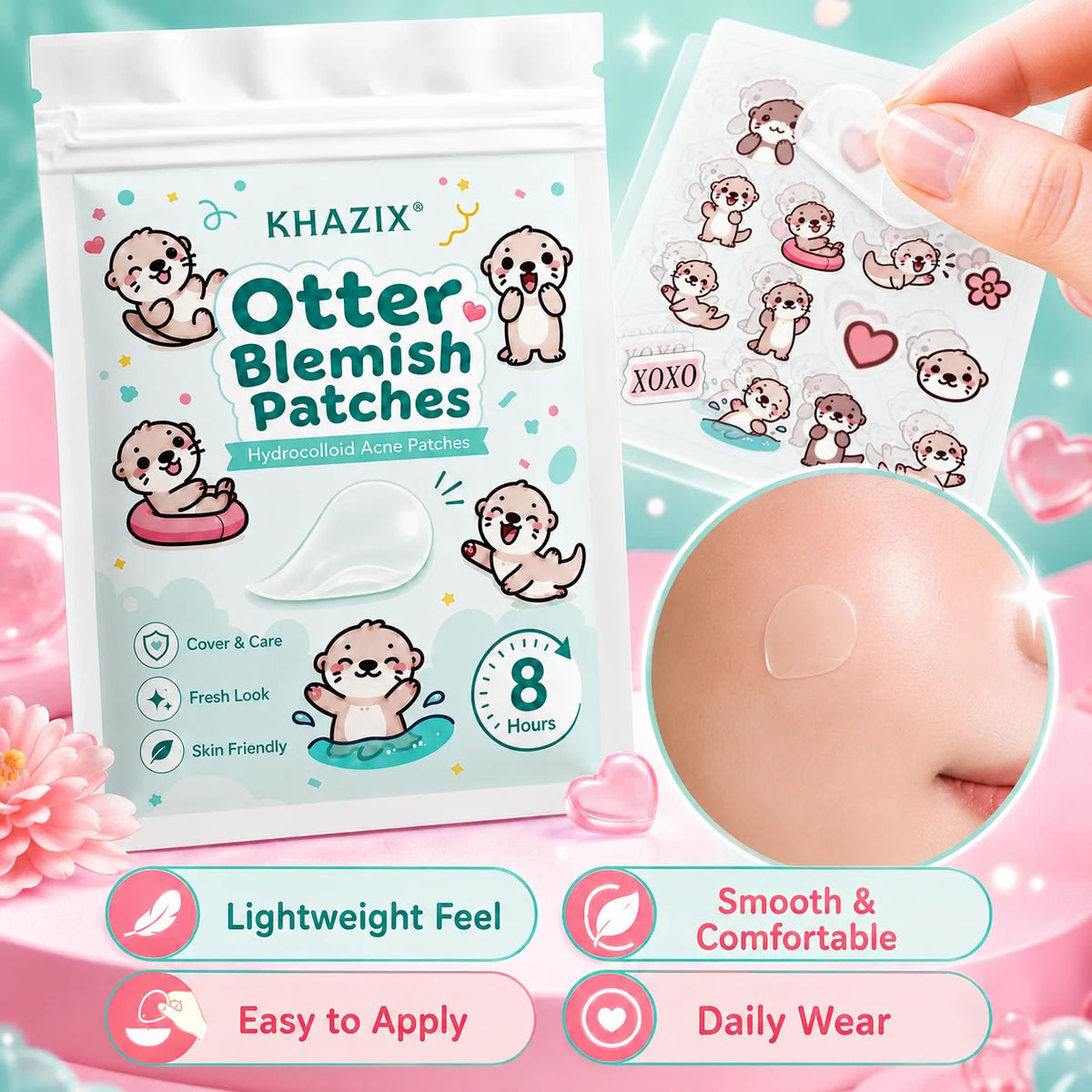 160PCS Cartoon acne patch, cute cat-shaped facial concealer acne patch, safe, non-toxic, gentle and non-irritating Quake