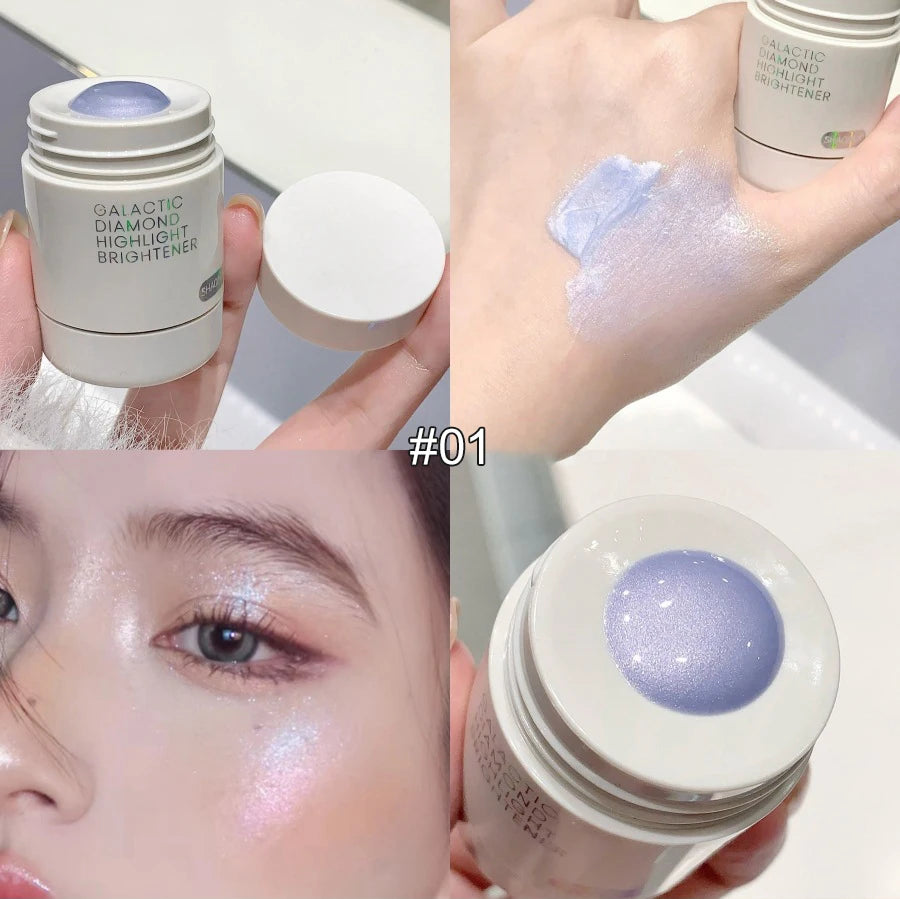 Pearlescent Diamond Liquid Highlighter Contour High Gloss Finish Luminizer Makeup Gel Face Body Brighten Glitter Natural Contour Quake 01