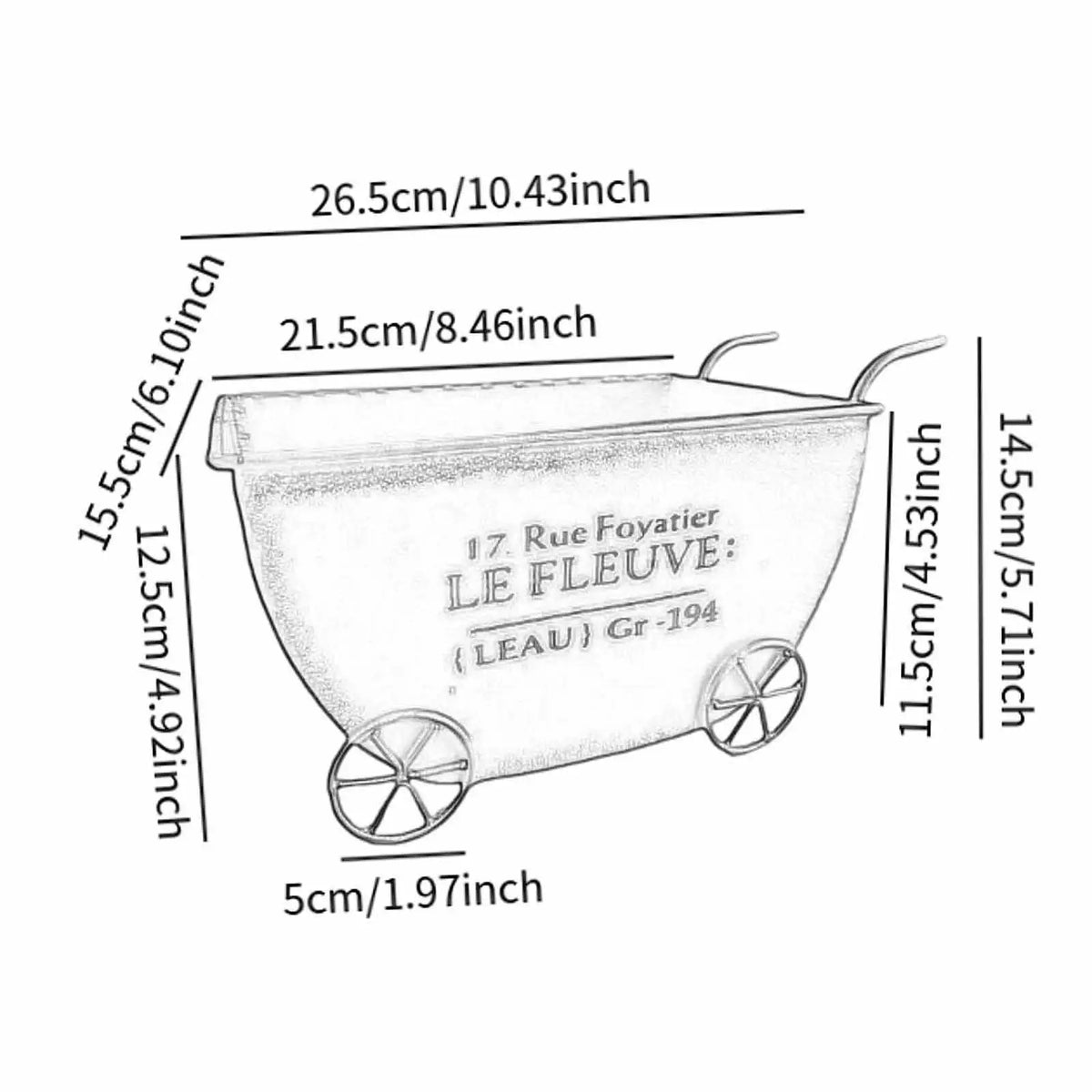 Flower Cart Wheelbarrow Space Saving Flower Pots for Garden Outdoor Yard Quake