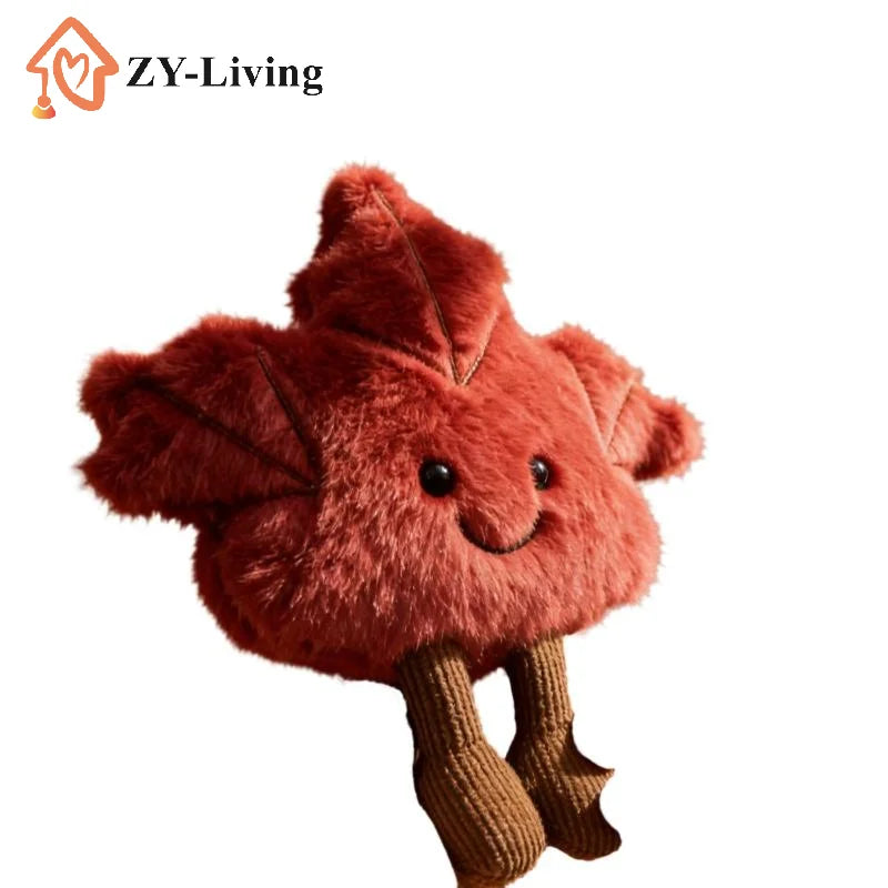 1Pcs Cute Cartoon Maple Leaf Doll Plush Keychain - Backpack Bag Decor ,Toy Gift for Kid Quake