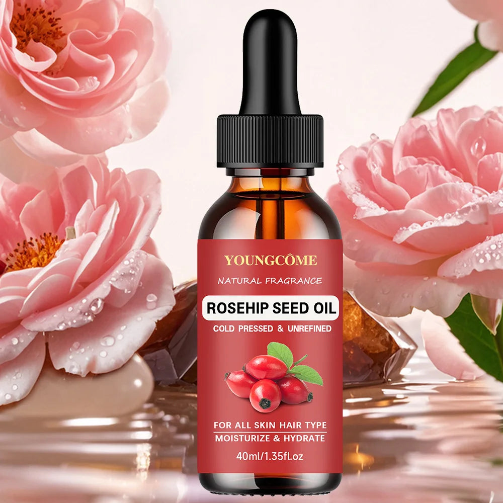 40/60ml Rose Essential Oil Pure Essential Oil Aromatherapy Skin Care Single Essential Oil Fragrance Oil for Woman Quake