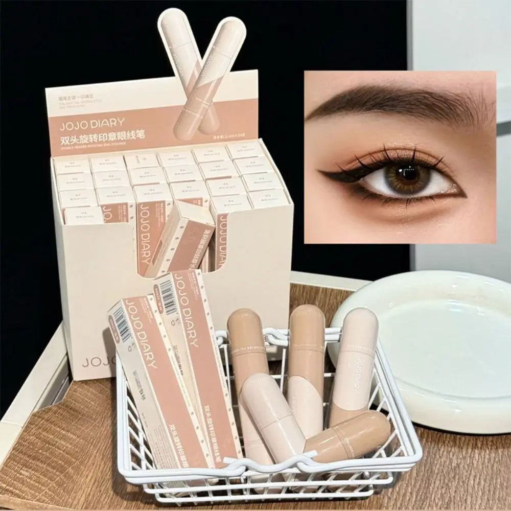 New Waterproof Eyeliner Stamp Quick Dry Long Lasting Eye Liner Stamp Rotatable Easy to Use Eyeliner Stamp Pen Quake