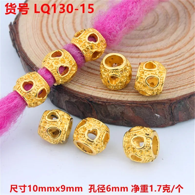 African Braiding Hair Rings Vintage Spiral Braids Hair Styling Tools Accessories Silver Gold Beads for Hair Braids Dreadlock Quake 5pcs LQ130-15