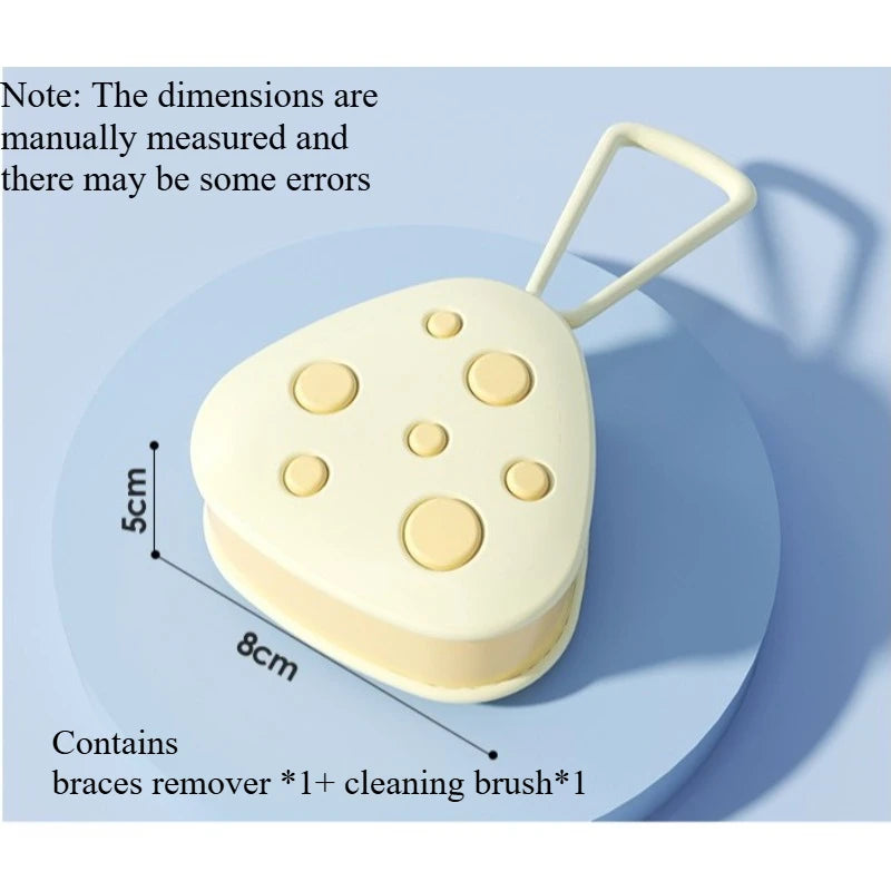 Sealed Braces Box with Mirror Invisible Orthodontic Aligner Case Portable Retainer Storage Container Travel Denture Box Quake YELLOW