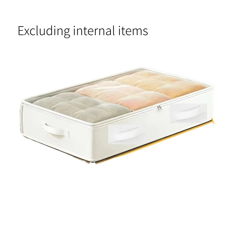 1PC White Visible Foldable Storage Box For Under Bed And Wardrobe Single Pack Tidy Elegant Household Clothes Organizer Quake light green about 80X40X15CM