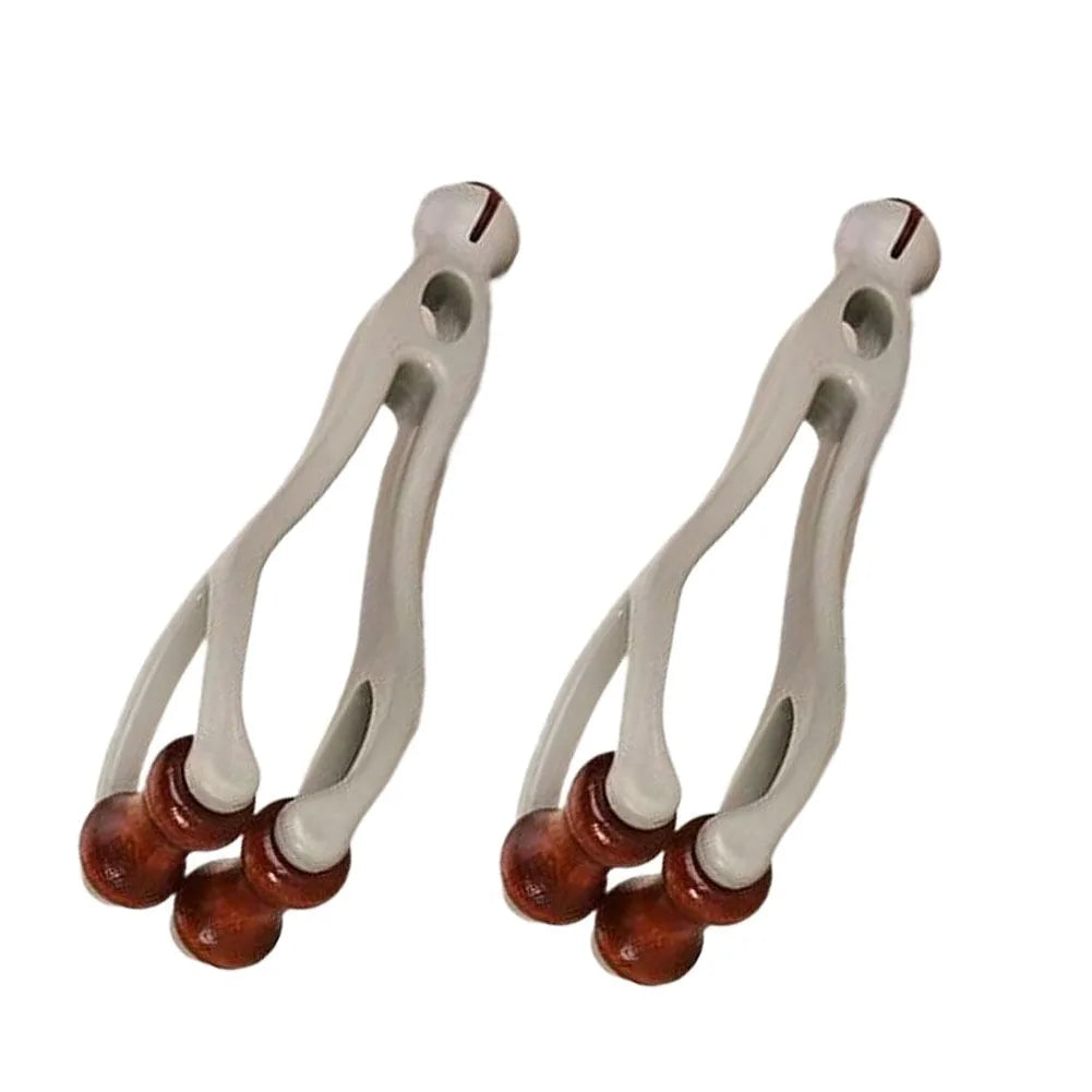 1/2/3/5PCS Solid Wood Finger Massager Roller, Featuring 360° Roller Clip‑on Design for Hand Meridian Relief Quake 2PCS