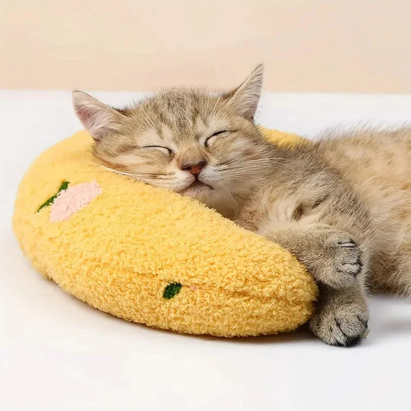 Fair Little Pillow for Cats Ultra Soft Fluffy Pet Calming Toy Half Donut Cuddler Joint Relief Sleeping Improve Machine Washable Quake