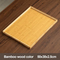 Decorate Tray Natural Bamboo Bamboo Wooden Tray Rectangular Retro Style Food Storage Trays Dessert Pallet Home Quake 50x38x2.5cm B