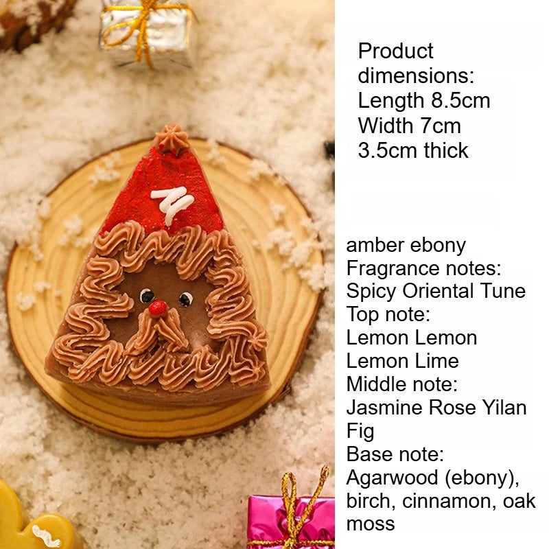1pc Christmas Atmosphere Cute Small Gifts Aromatherapy Candles Souvenirs Creative Handmade Santa Claus Candles Quake Coffee -fan