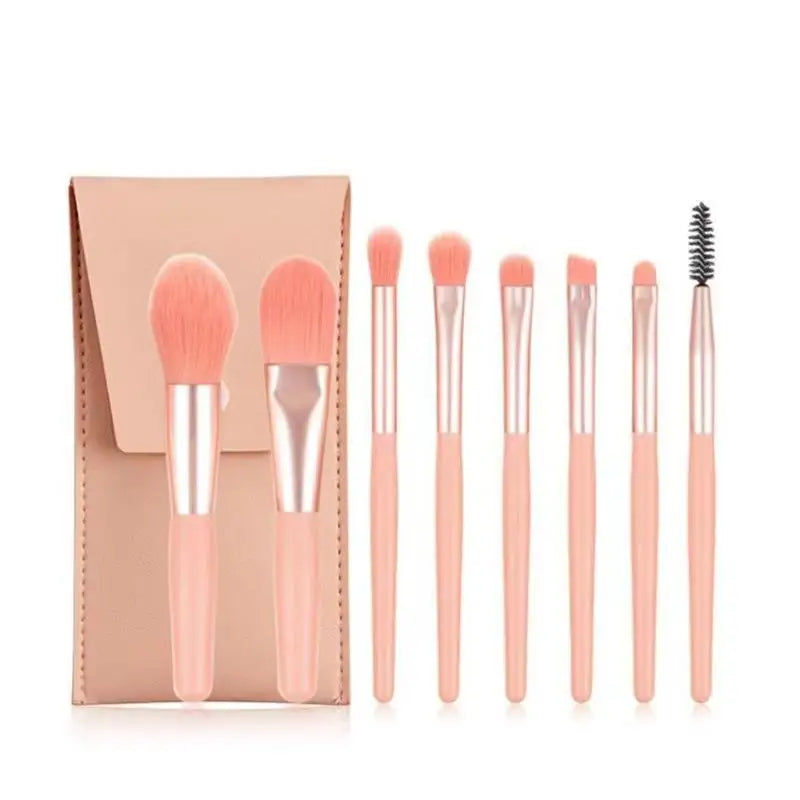 8Pcs Mini Macaron Makeup Brushes Set Cute Eyeshadow Brush with Portable Case Cosmetic Tools Graduation Gift for Girls Quake