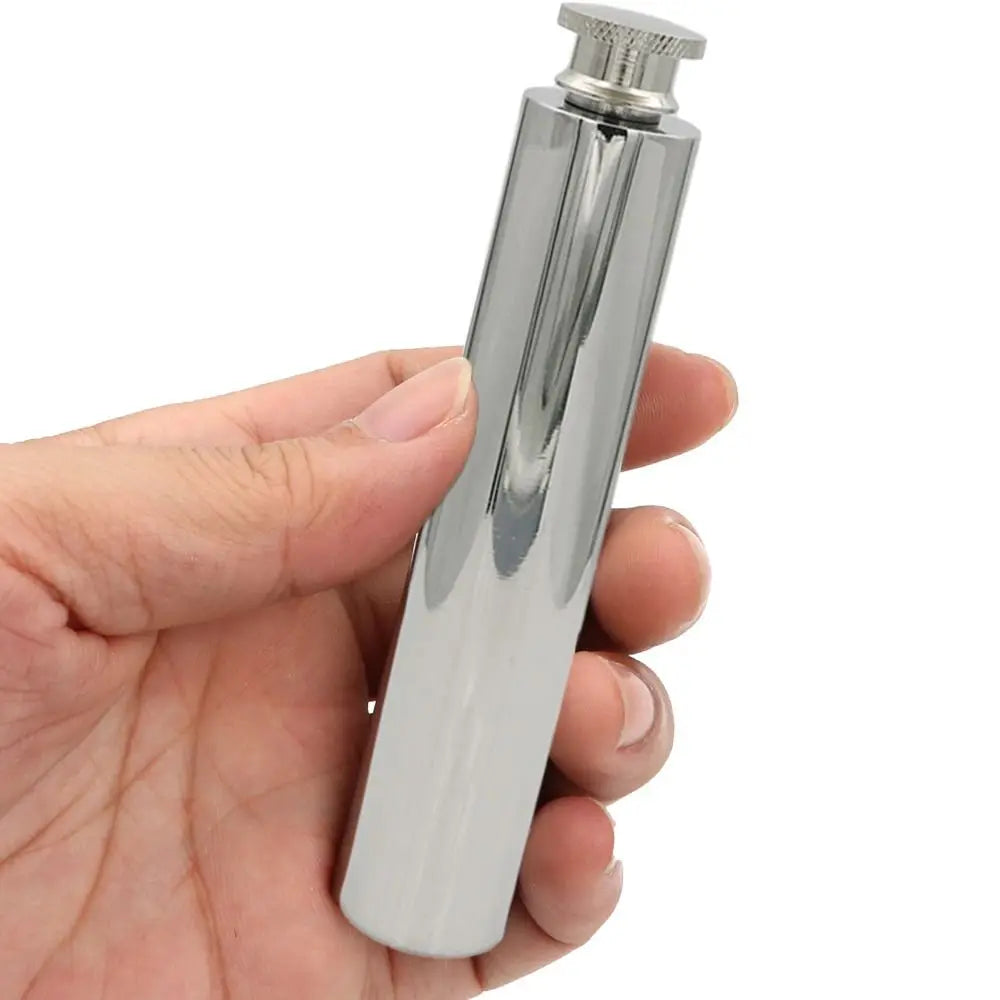 Portable Stainless Steel Tubular Wine Pot 55ml 60ml Reusable Hip Flasks Metal Wine Bottle Outdoor Quake