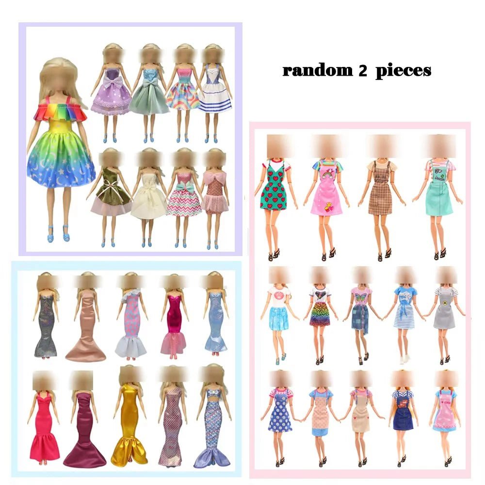 28pcs Fashion Dolls Accessories =1 Gown +3 Dress +2 Suit +2 Swimsuit +3 Glasses +10 Shoes +7 Hanger Clothes for 11.5'' Doll Toys Quake