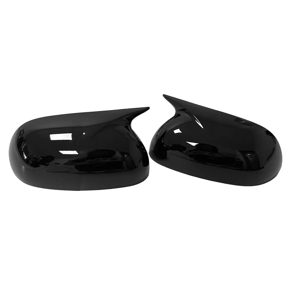 For Kia Soul 2019-2025 Car Sticker Rearview Side Mirror Cover Wing Cap Exterior Door Rear View Case Trim Carbon Fiber Look Black Quake Without Light Black