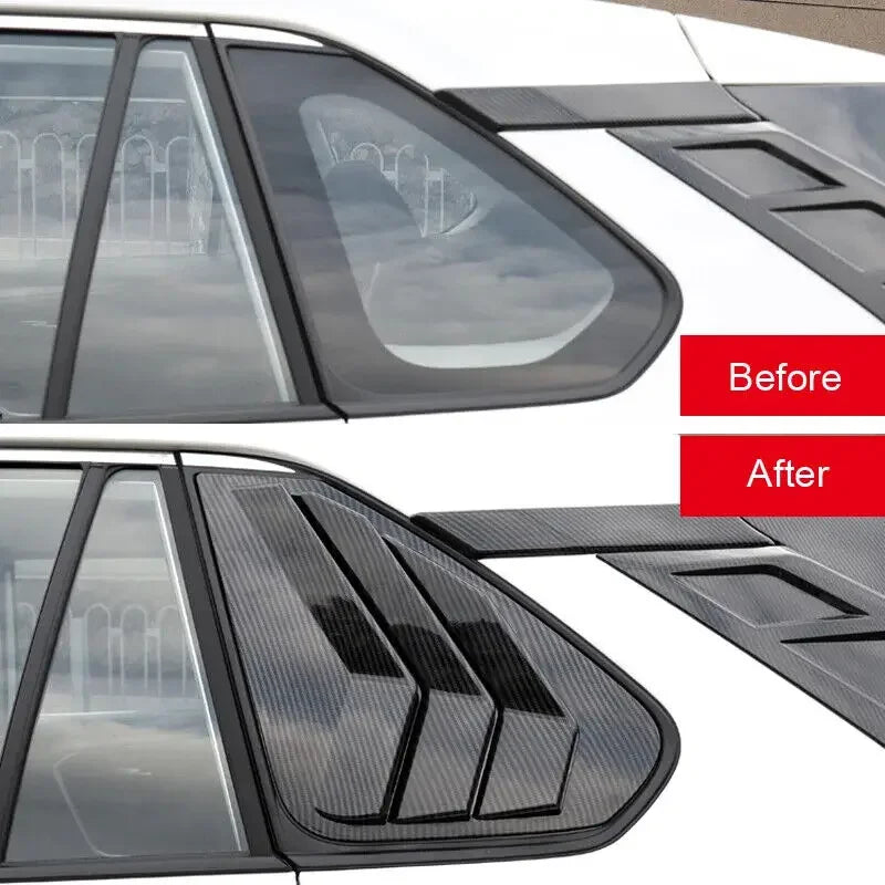 For Toyota RAV4 2019 2020 2021 2022 2023 Car Rear Louver Window Side Shutter Cover Trim Sticker Vent Scoop Carbon Fiber ABS Quake