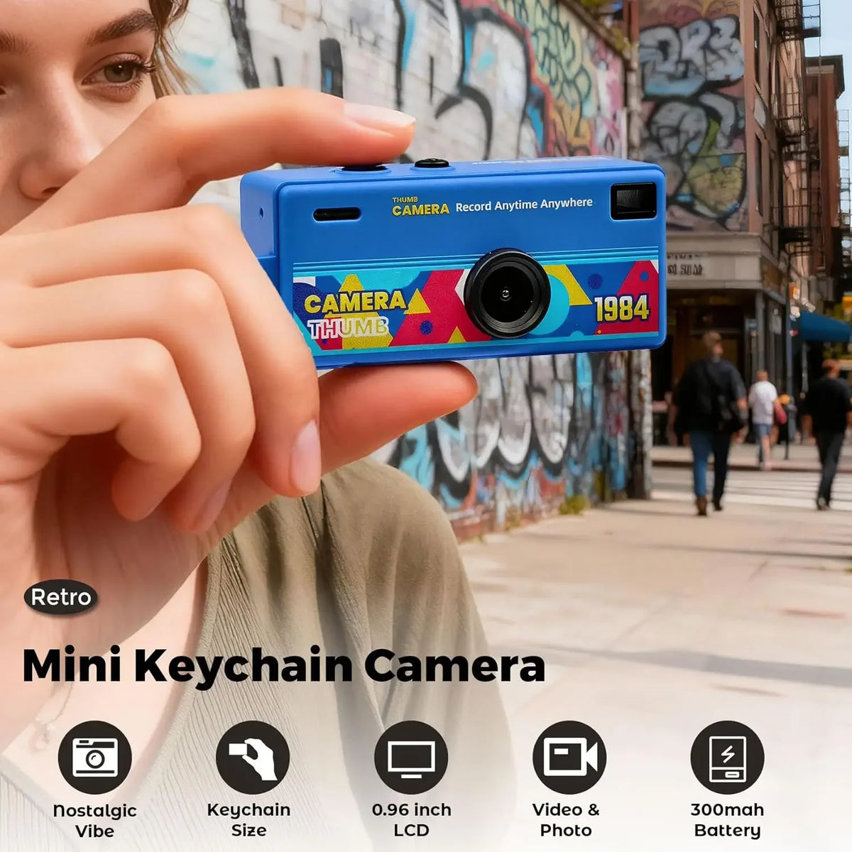 G6 Retro Mini Keychain Thumb Camera 1080P HD Recorder Built-in Flash Auto Focus 130 Wide Angle Lens LCD Screen Portable Camera Quake