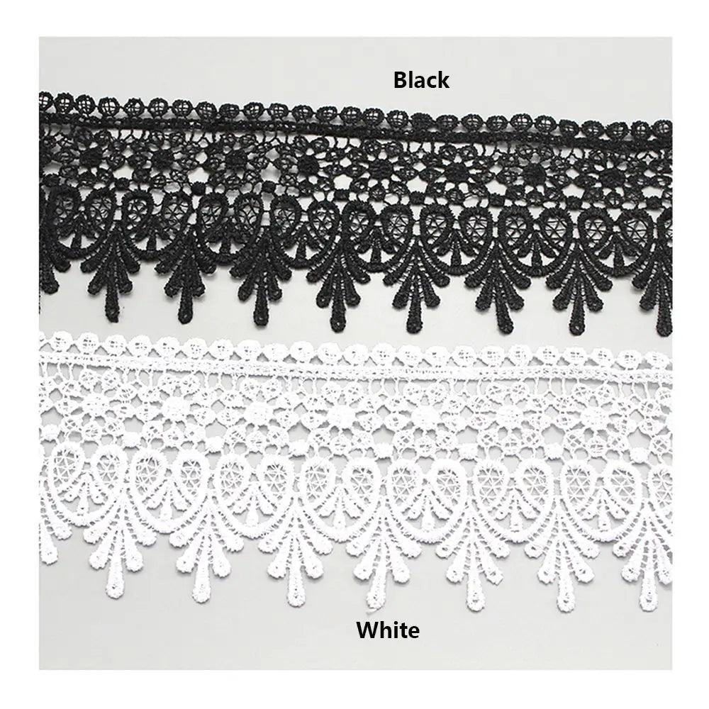1 Yard High Quality Beautiful Black Lace Ribbon Tape 90MM Lace Trim DIY Embroidered For Sewing Decoration African Lace Fabric Quake