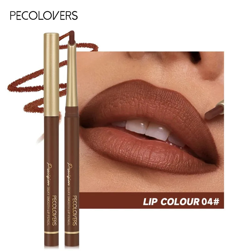 Inclined Tube Brown Tube Lip Liner, Multi-color Lipstick Pen, Depicting Lip Contours, Charming Lips, Lip Cosmetics Quake 04