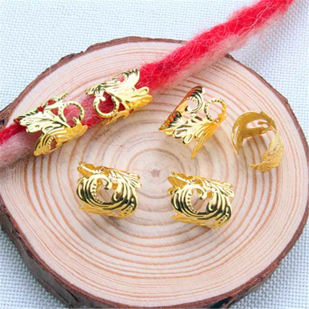 Gold Dreadlock Beads & Hair Rings – DIY Braid Accessories