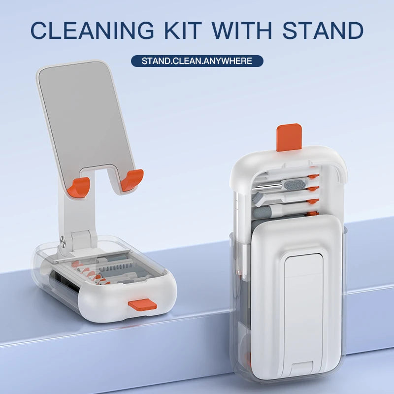 19 in 1 Electronics Cleaning Kit with Foldable Phone Holder Keyboard Cleaner Screen Cleaning Tool Set for Laptop/Camera/Tablet Quake