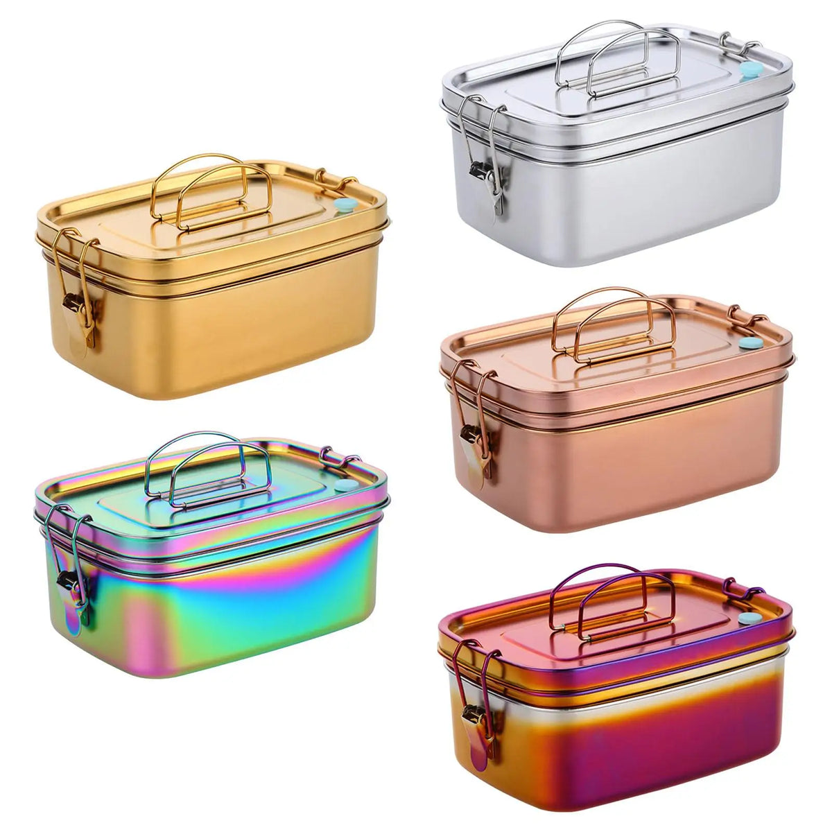 Stainless Steel Bento Box Snack Box Divided Food Storage Containers for Home Quake