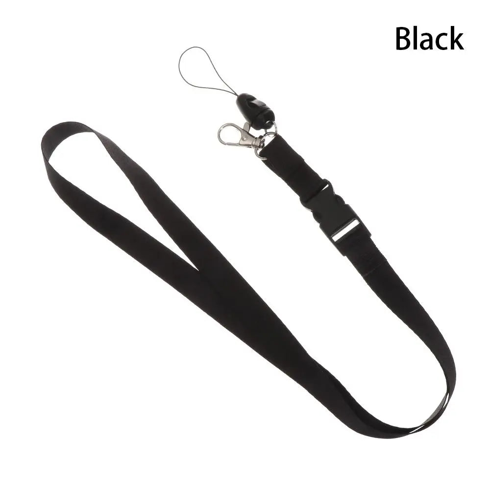 Cute ID Card Rope Fashion Mobile Phone Lanyard Mobile Phone Straps Neck Strap Keys Gym Holder Quake Black