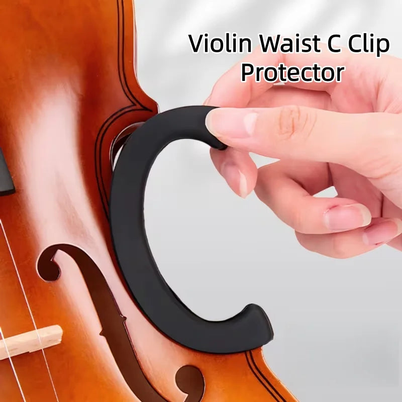 4/4Size Rubber Violin Protective Sleeve,Violin Waist C Clip Protector for Beginners,Easy to Install,Violin Replacement Accessory Quake