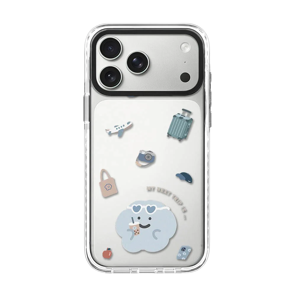 6082526 White Border Magnetic Phone Case Cover for IPhone 12 13 14 15 16 17 18 Pro Max Case Quake white (MagSafe) iPhone 15 Pro