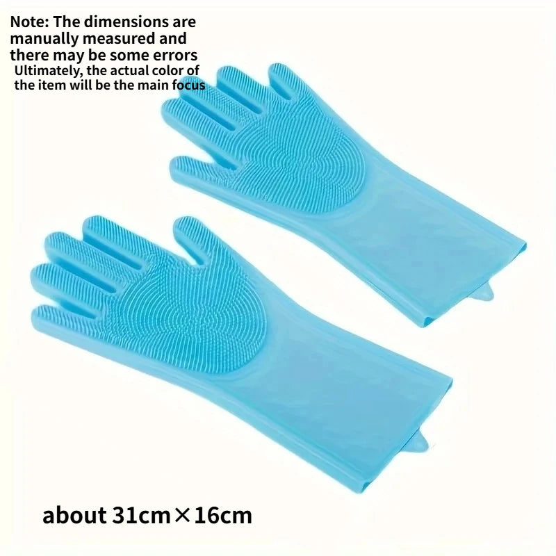 Silicone Pet Bath Gloves Anti Scratch Bite Resistant Dog Cat Massage Brush Hair Removal Grooming Deep Cleaning Washing Gloves Quake 1pair 2pcs