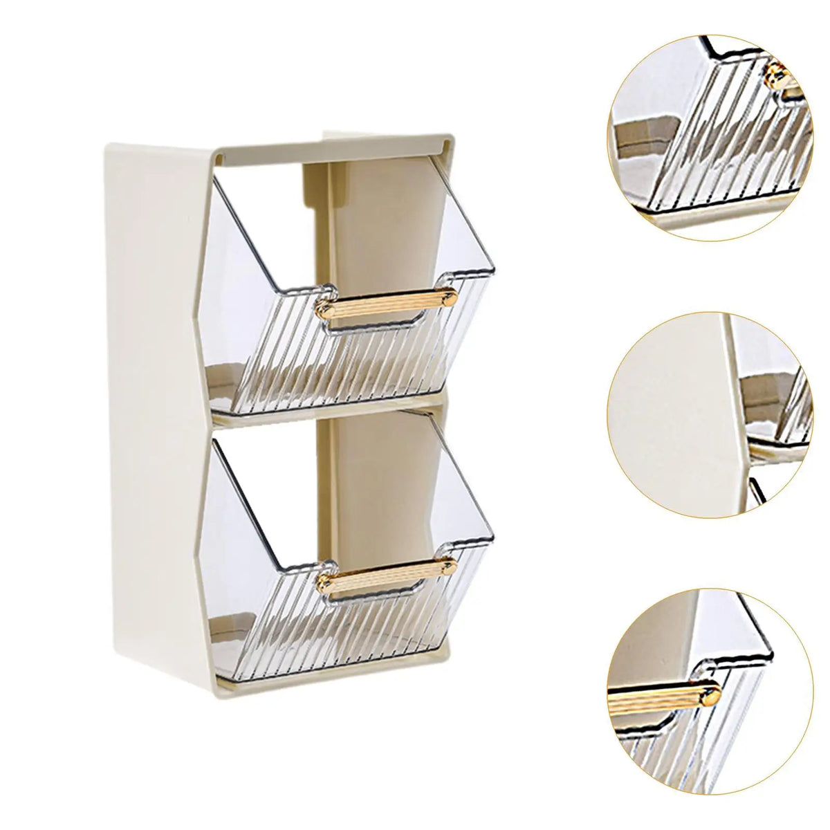 Tea Bag Organizer Large-capacity Versatile Space-saving 2 Layer Detachable Display Box Makeup Organizer for Pantry Lipstick Home Quake