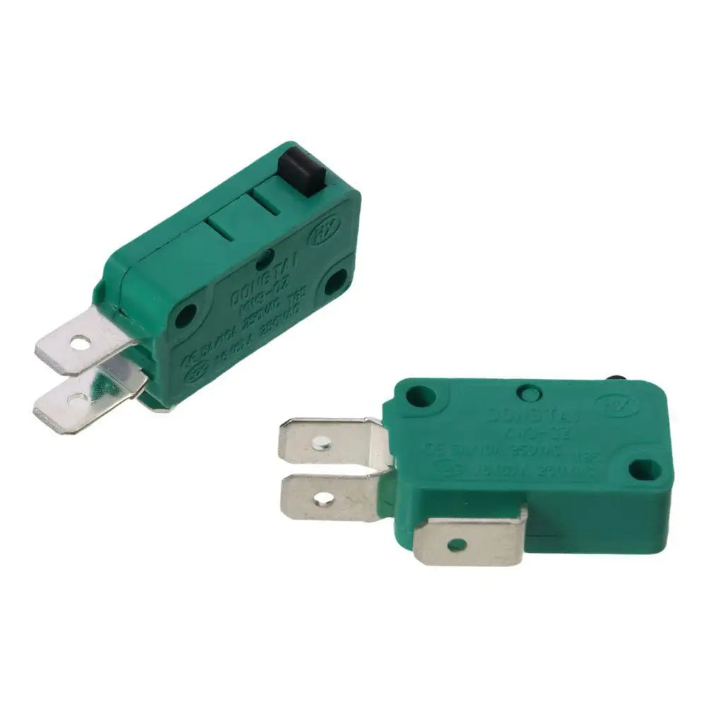 2pcs Durable KW3-OZ Micro Limit Switches 16A 125/250VAC Green Micro Switch SPDT NO NC 3 Pins Limit Switch PCB Terminals Quake