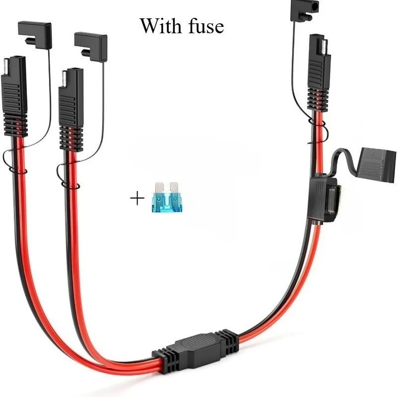 SAE Connect Disconnect Power Cable 12AWG DIY 1-4 Multi Adapter Plug Tool-free Universal Connector for Power Equipment Wiring Quake