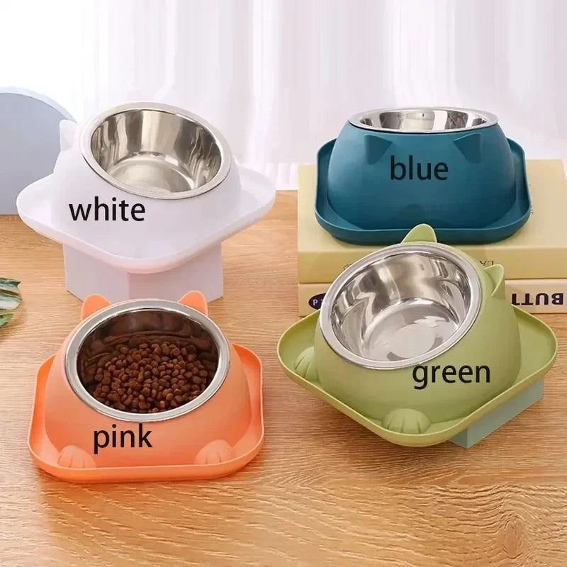 Anti-Tipping Fun Cat Dog Bowl Tilted Non-Slip Anti-Ant Water Added Pet Feeding Bowl Quake
