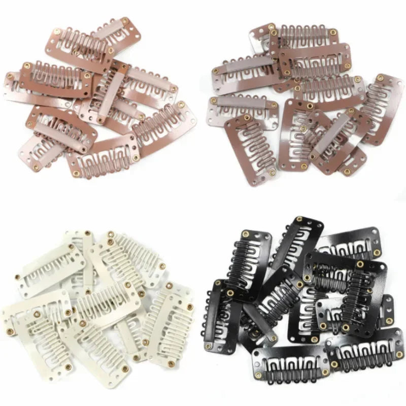 20 Pcs/set U Shape 3.2cm 2.8cm Wig Clips Snap for Women Hair Extensions/Weaving Medium Professional Salon Accessories Hair Clips Quake