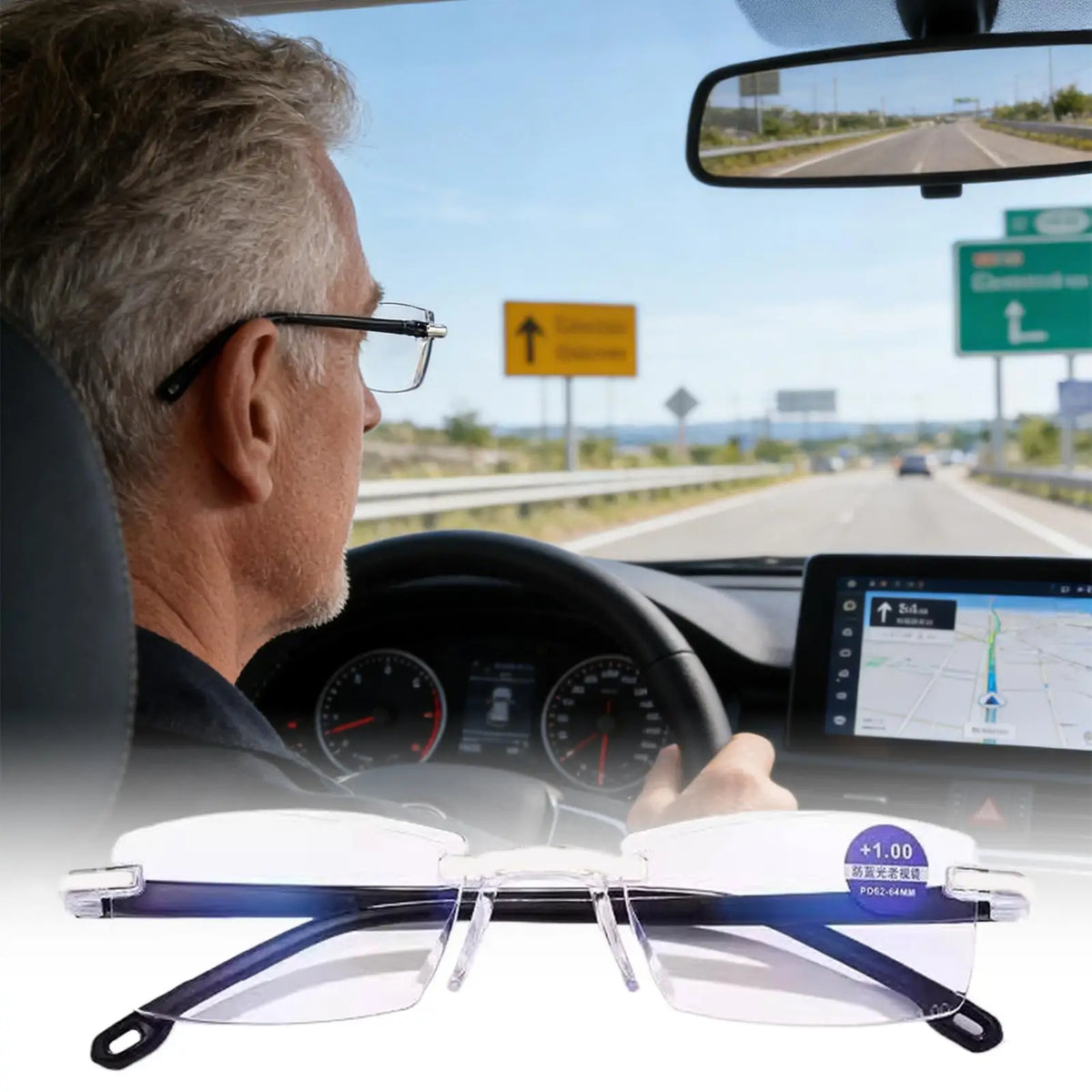 Clarity Blue Glasses Clear Anti-Glare Eyewear Clarity Blue Glasses Auto Focus for Daily Use Computer Work Reading Books Night Quake White