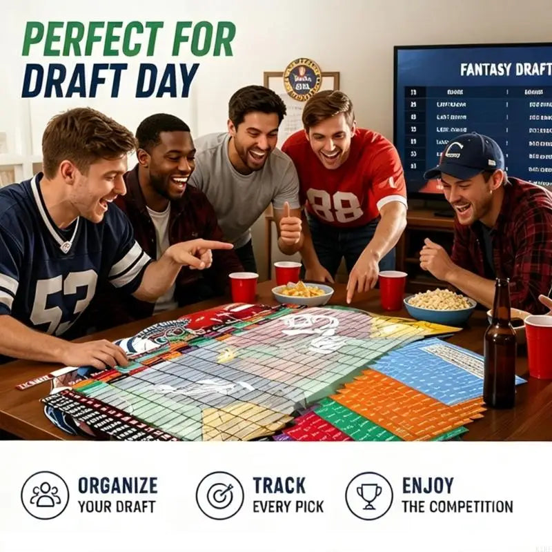 Football League Draft Board, 14 Team 20 Round Draft Chart for Wall Display, Color Coded Pick Display for Draft Day Hosts K1KF Quake
