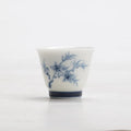 Clay White Porcelain Hand-painted Blue Tea Cup Ceramic Kung Fu Teacup Single Cup Blue And White Cup Quake Tea-Tasting Cup