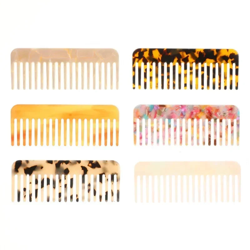 Wide Teeth Acetate Hair Combs Anti-static Massage Hair Brush Hairdressing Colorful Hairdress Salon Styling Traveling Accessories Quake