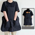 New Double-Sided Kitchen Apron Waterproof Pure Color Waist Apron Adjustable Multi-scene Workwear Apron Household Kitchen Quake Black